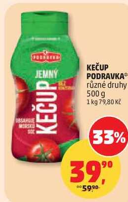 KEČUP PODRAVKA různé druhy, 500 g 