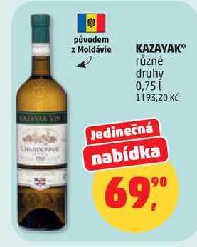 KAZAYAK různé druhy, 0,75 l