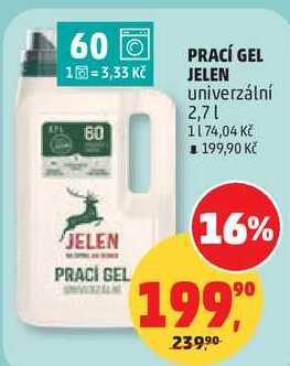PRACÍ GEL JELEN univerzální, 2,7 l