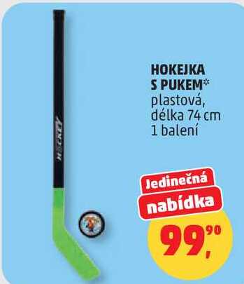 HOCKEY HOKEJKA S PUKEM plastová, délka 74 cm, 1 balení  