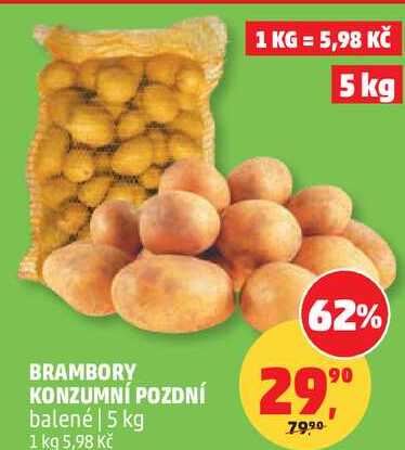 BRAMBORY KONZUMNÍ POZDNÍ balené, 5 kg  