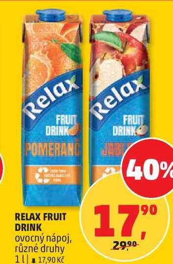 Relax fruit DRINK ovocný nápoj, různé druhy, 1 l 