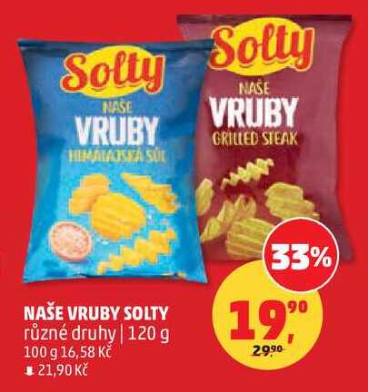 NAŠE VRUBY SOLTY různé druhy, 120 g  