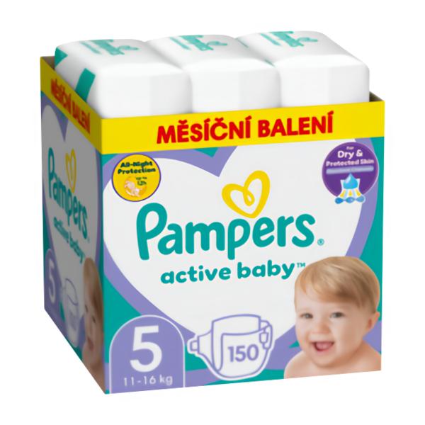 Pampers Plenky Active baby, vel. 5 (11-16 kg), 3x50ks Košík.cz