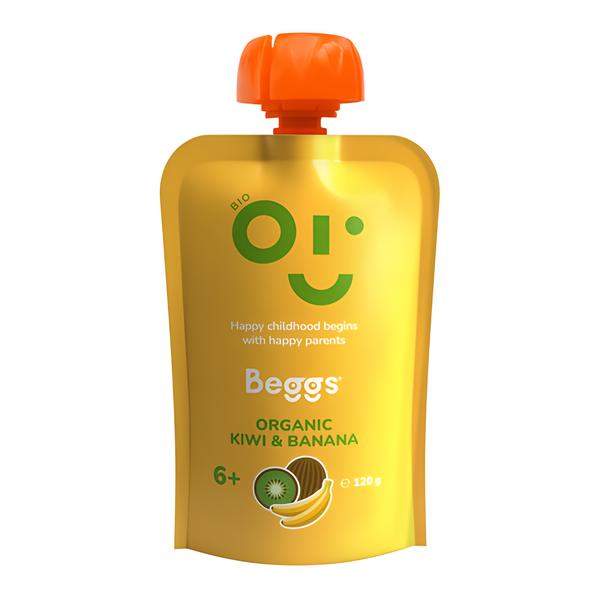 Beggs BIO Kiwi a banán Ovocný příkrm Košík.cz