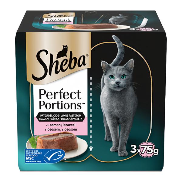 Sheba Perfect Portions vaničky s lososem pro dospělé kočky 3x 75 g