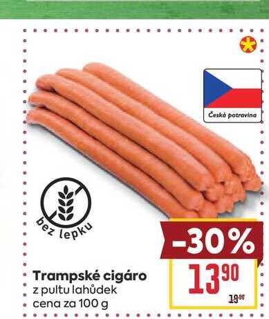 Trampské cigáro z pultu lahůdek cena za 100 g