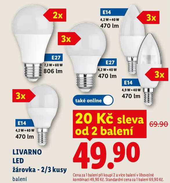 LIVARNO LED žárovka - 2/3 kusy