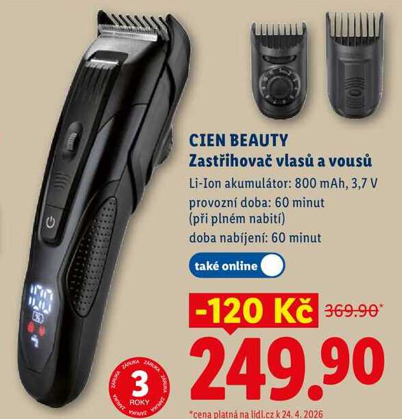 CIEN BEAUTY Zastřihovač vlasů a vousů 