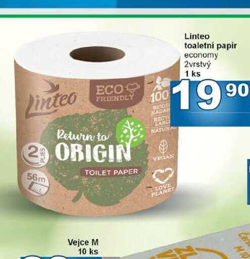 Linteo toaletní papír economy 2vrstvý 1 ks JIP