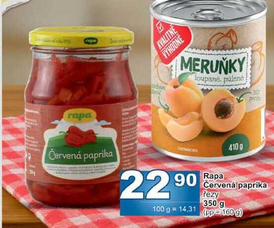 Rapa Červená paprika řezy 350 g (pp = 160 g)