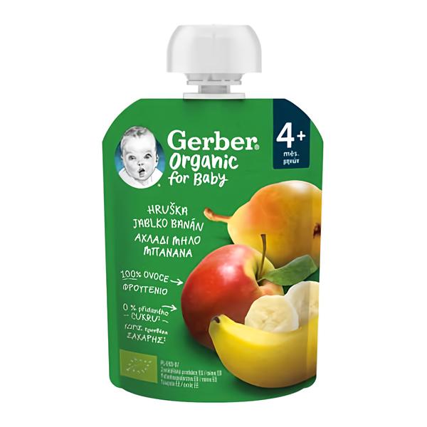 Gerber Organic kapsička hruška, jablko a banán Košík.cz