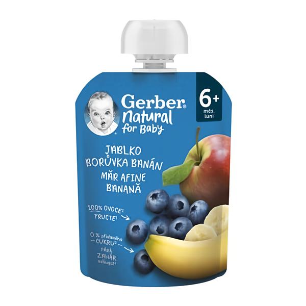 Gerber Natural kapsička jablko, borůvka a banán Košík.cz