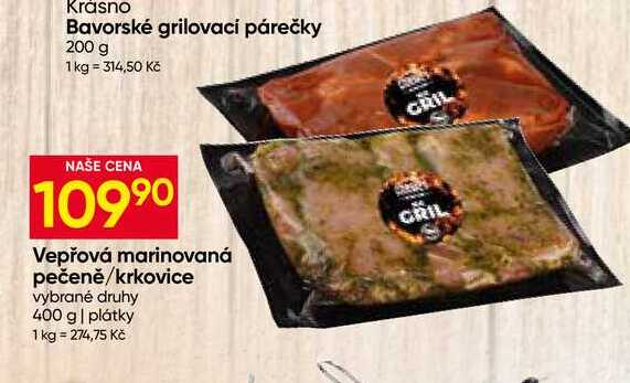 Vepřová marinovaná pečeně/krkovice vybrané druhy 400 g