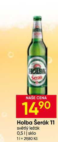 Holba Šerák 11 světlý ležák 0,5l sklo