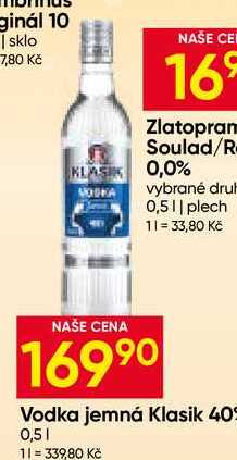 Vodka jemná Klasik 40% 0,5l