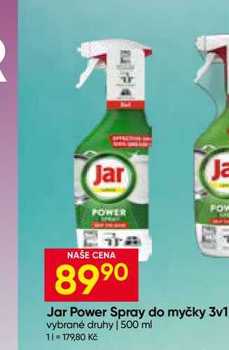 Jar Power Spray do myčky 3v1 vybrané druhy 500 ml Hruška