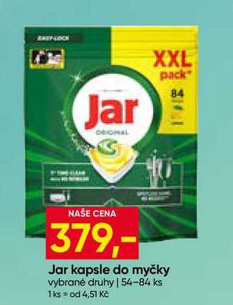 Jar kapsle do myčky vybrané druhy 54-84 ks Hruška