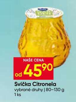 Svíčka Citronela vybrané druhy 80-130 g Hruška