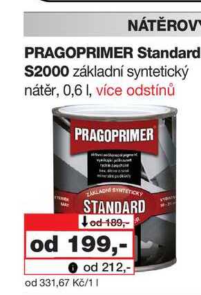 PRAGOPRIMER Standard S2000 základní syntetický nátěr, 0,6l Barvy a laky drogerie 