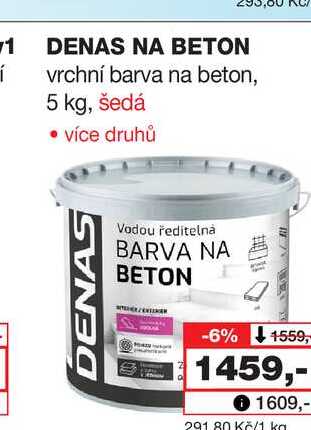 DENAS NA BETON vrchní barva na beton, 5 kg Barvy a laky drogerie 