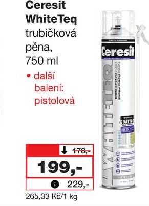 Ceresit WhiteTeq trubičková pěna, Ceresit 750 ml Barvy a laky drogerie 