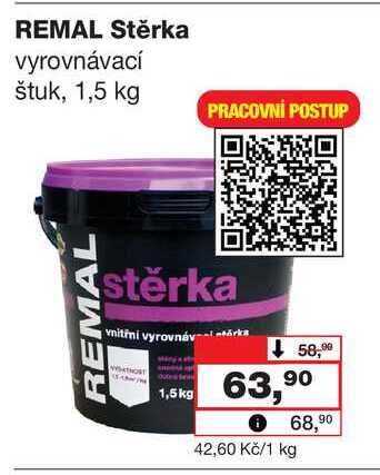 REMAL Stěrka vyrovnávací štuk, 1,5 kg 