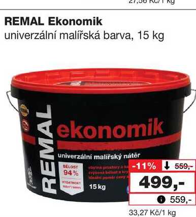 REMAL Ekonomik univerzální malířská barva, 15 kg Barvy a laky drogerie 