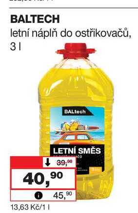 BALTECH letní náplň do ostřikovačů, 3l