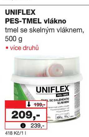 UNIFLEX PES-TMEL vlákno tmel se skelným vláknem, 500 g Barvy a laky drogerie 