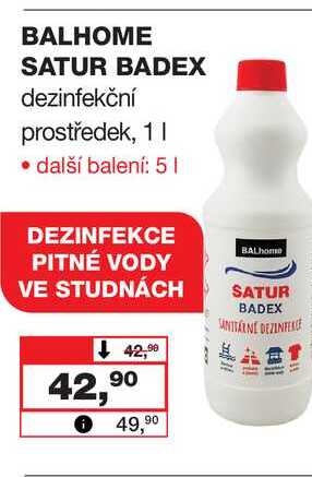 BALHOME SATUR BADEX dezinfekční prostředek, 1l Barvy a laky drogerie 