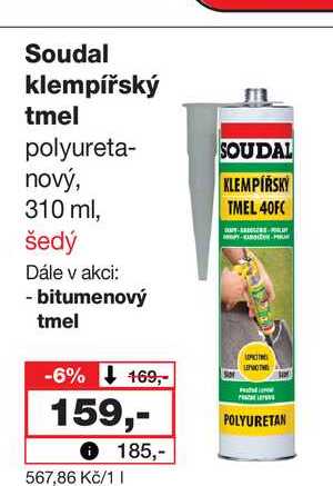 Soudal klempířský tmel 310ml Barvy a laky drogerie 