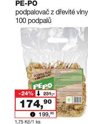 PE-PO podpalovač z dřevité vlny 100 podpalů Barvy a laky drogerie 
