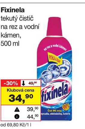 Fixinela tekutý čistič na rez a vodní kámen, 500 ml Barvy a laky drogerie 