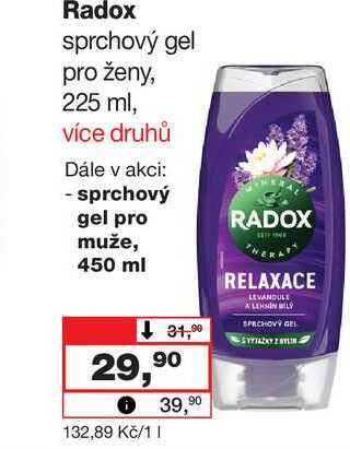 Radox sprchový gel pro ženy, 225 ml Barvy a laky drogerie 