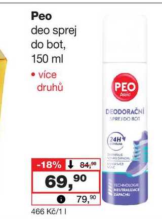 Peo deo sprej do bot, 150 ml Barvy a laky drogerie 