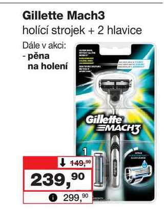 Gillette Mach3 holící strojek + 2 hlavice 