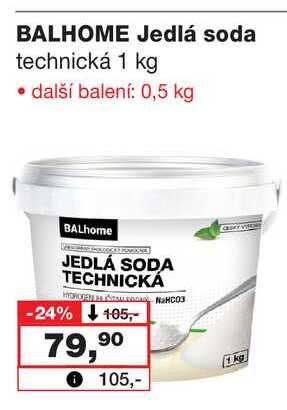 BALHOME Jedlá soda technická 1 kg Barvy a laky drogerie 