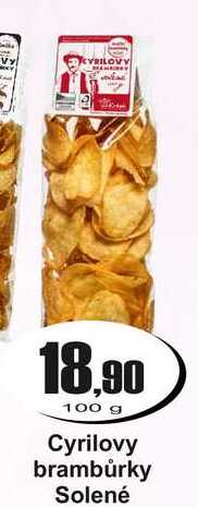 Cyrilovy brambůrky Solené 100 g