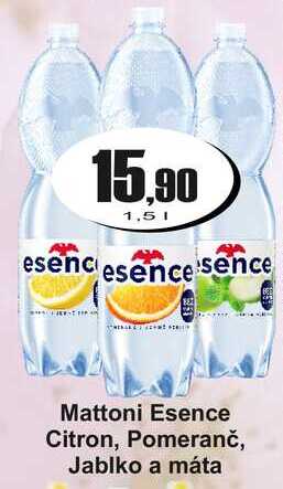 Mattoni Esence Citron, Pomeranč, Jablko a máta 1,5 L