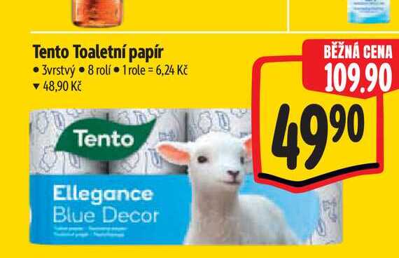 Tento Toaletní papír 3vrstvý 8 rolí Albert