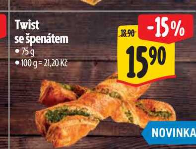 Twist se špenátem 75g 