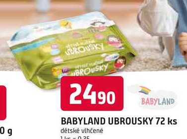 BABYLAND UBROUSKY 72 ks dětské vlhčené Trefa