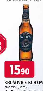 KRUŠOVICE BOHÉM pivo světlý ležák 0,5l