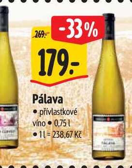  Pálava  přívlastkové víno 0,75 l