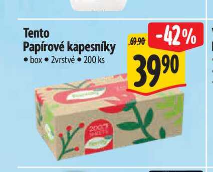Tento Papírové kapesníky box 2vrstvé 200 ks Albert