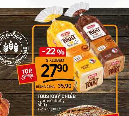 TOUSTOVÝ CHLÉB vybrané druhy 500 g
