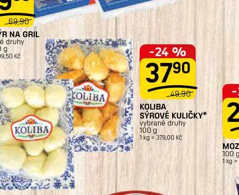 KOLIBA SÝROVÉ KULIČKY* vybrané druhy 100 g