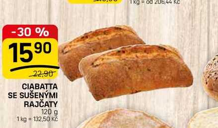 CIABATTA SE SUŠENÝMI RAJČATY 120 g 