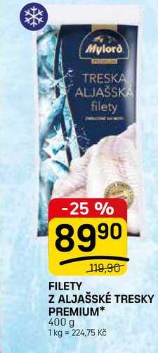 FILETY Z ALJAŠSKÉ TRESKY PREMIUM* 400 g 